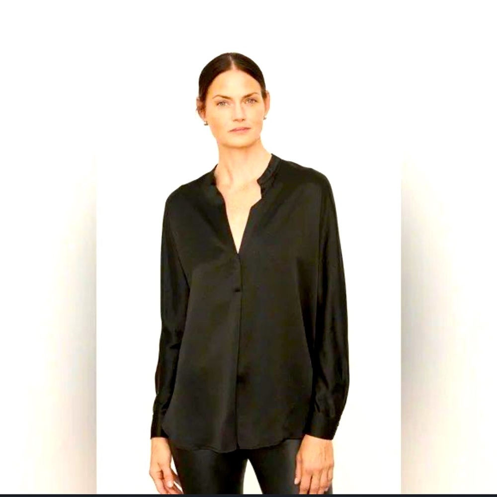 Vince Black Silk Blouse